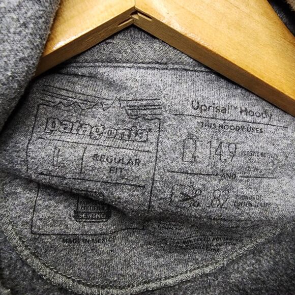 Patagonia Hoodie Sweatshirt Mens Large Gray P6 Logo Uprisal Pullover Gorpcore - Picture 6 of 13